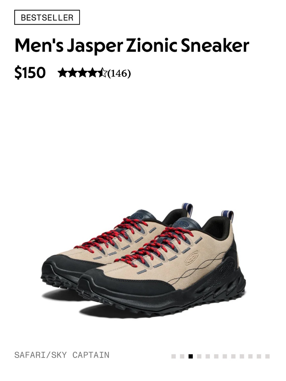 KEEN Men's Jasper Zionic Sneaker — Safari/Sky Captain